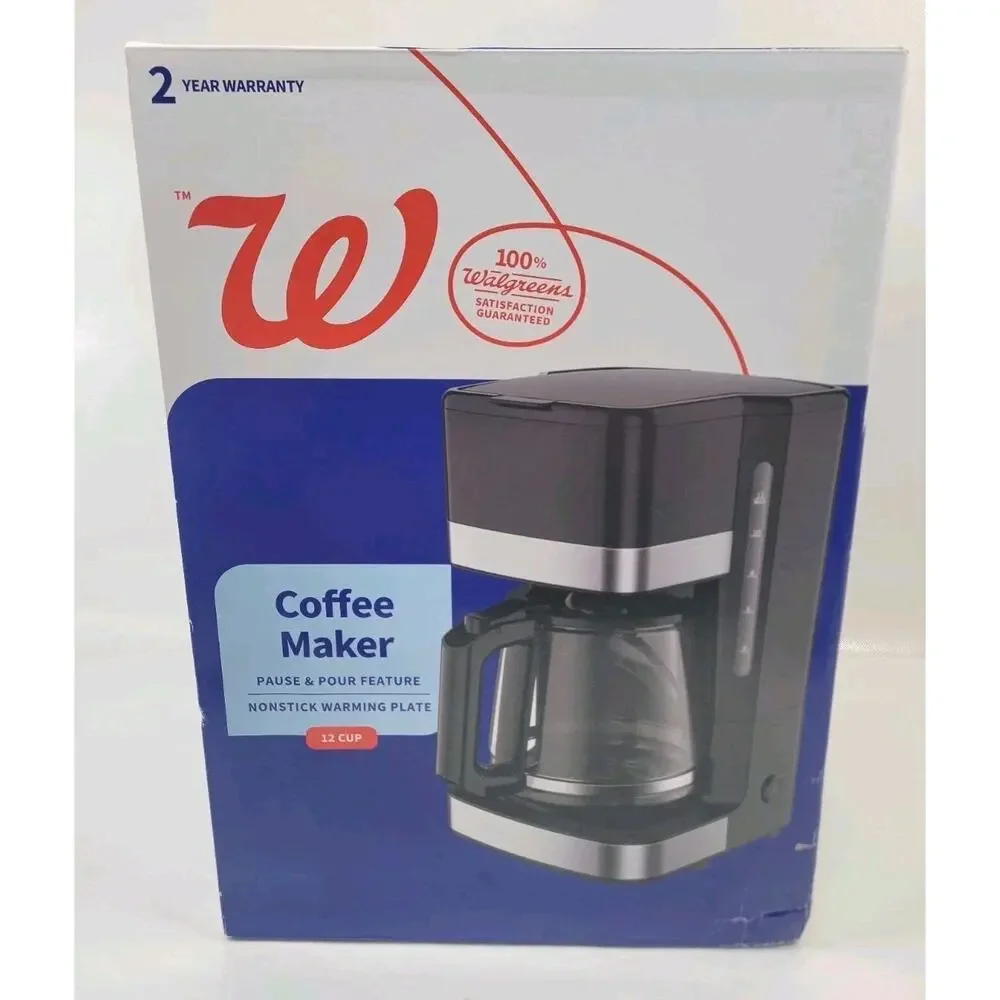 12 Cup Coffee Maker Pause & Pour Nonstick Warming Plate Drip Machine Kitchen